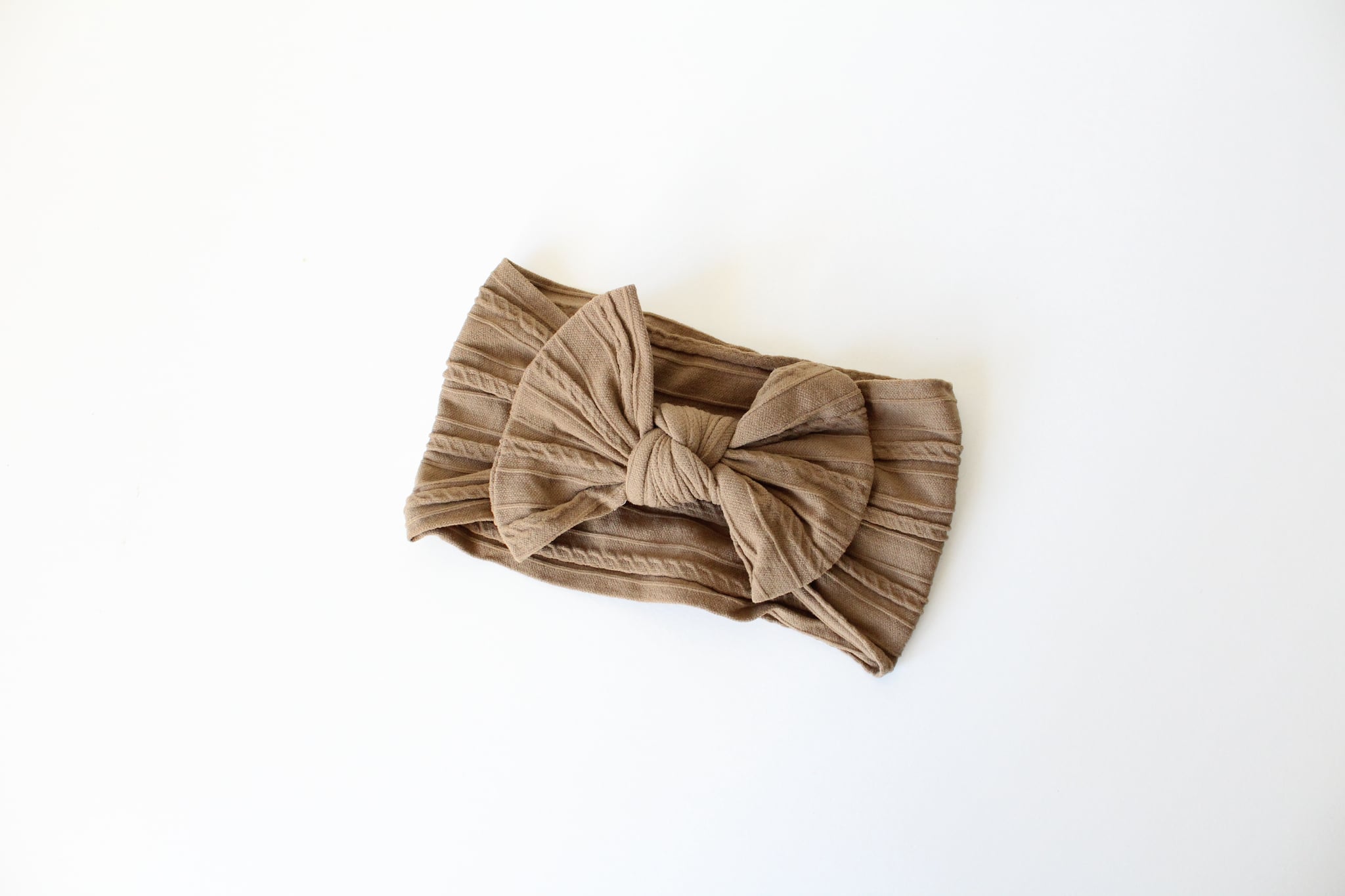 Khaki brown cable headwrap