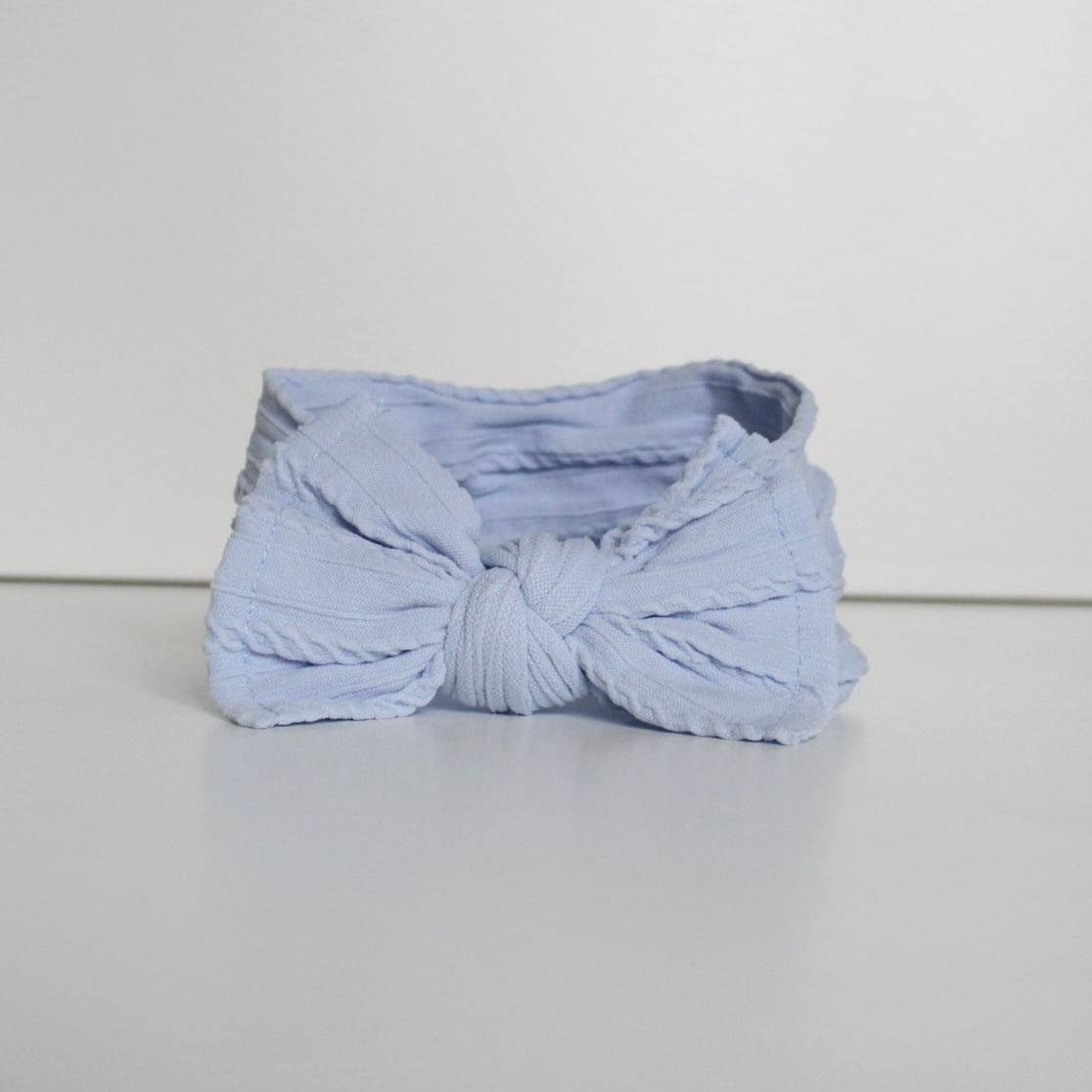 Blue cable headwrap