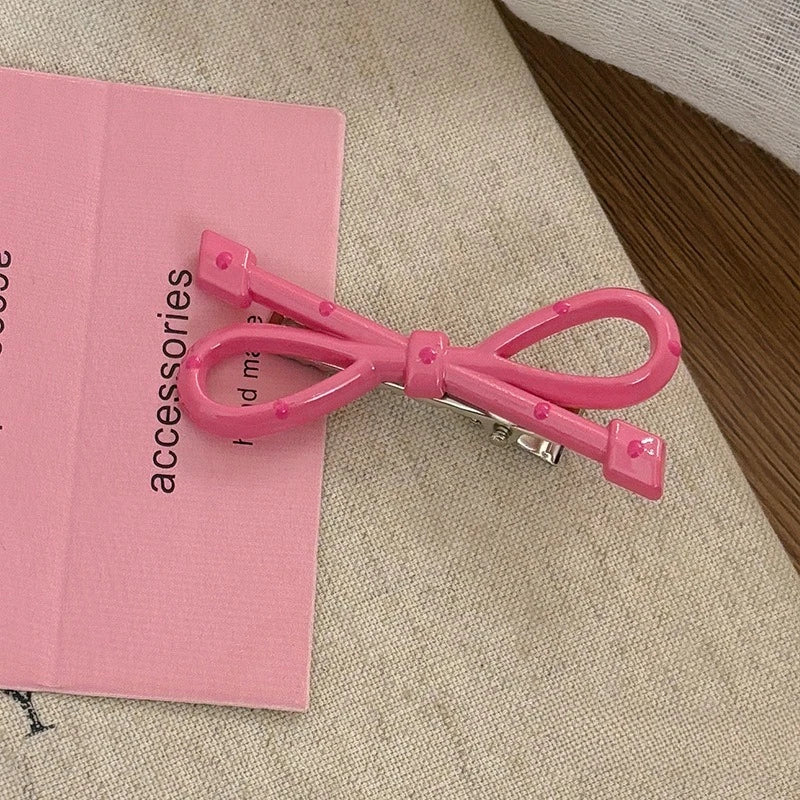 Sweet Polka Dot Bow Hair Barrettes Lovely Decor Hair Accessories for Girls Women Daily Hairstyle Casual Dating Hair Decoration