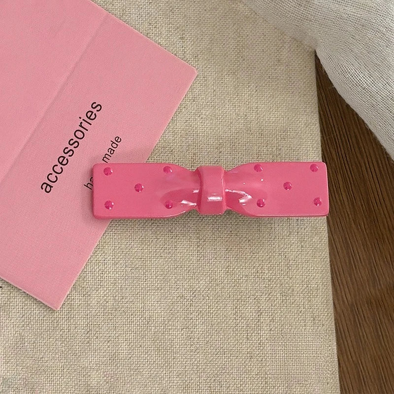 Sweet Polka Dot Bow Hair Barrettes Lovely Decor Hair Accessories for Girls Women Daily Hairstyle Casual Dating Hair Decoration