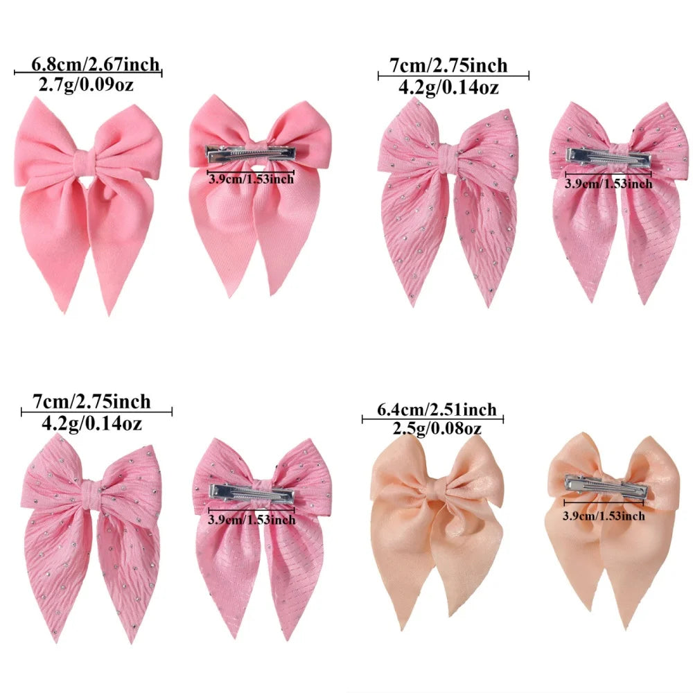 4PCS/Set Cute Bow Hair Clip Children's Fashion Party Dressing Daily Wear Decoration Teenagers Girls' Hair Accessories Gifts