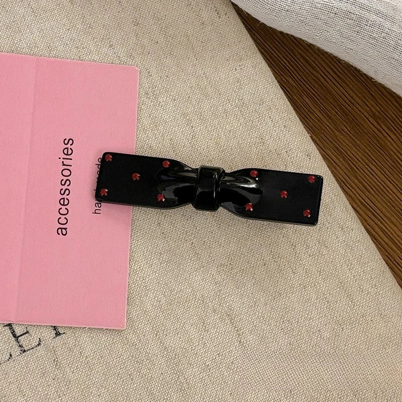 Sweet Polka Dot Bow Hair Barrettes Lovely Decor Hair Accessories for Girls Women Daily Hairstyle Casual Dating Hair Decoration