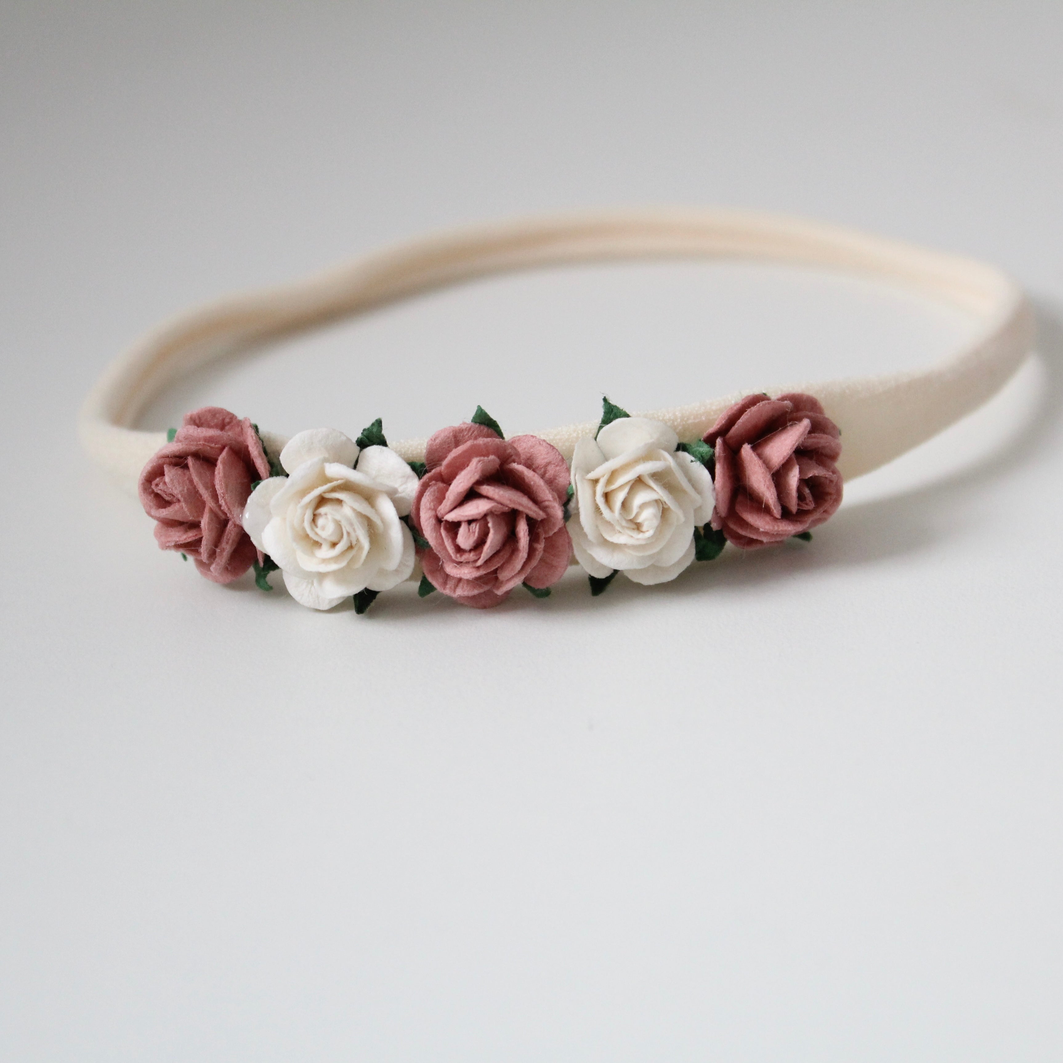 Delicate dusky pink & cream daisy flowers | Clip or headband