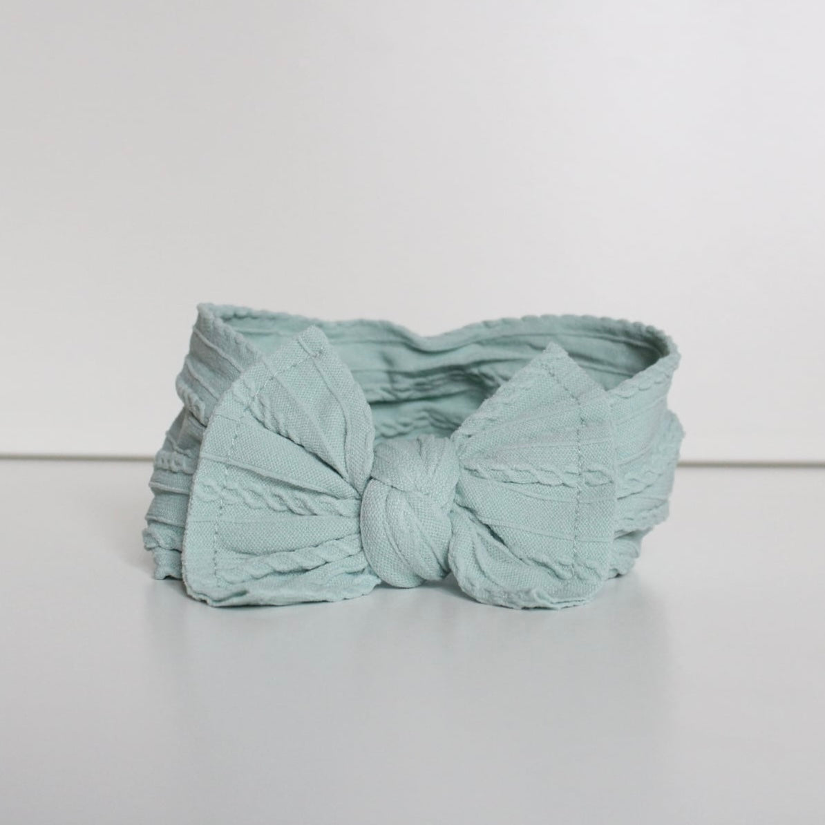 Soft green cable headwrap