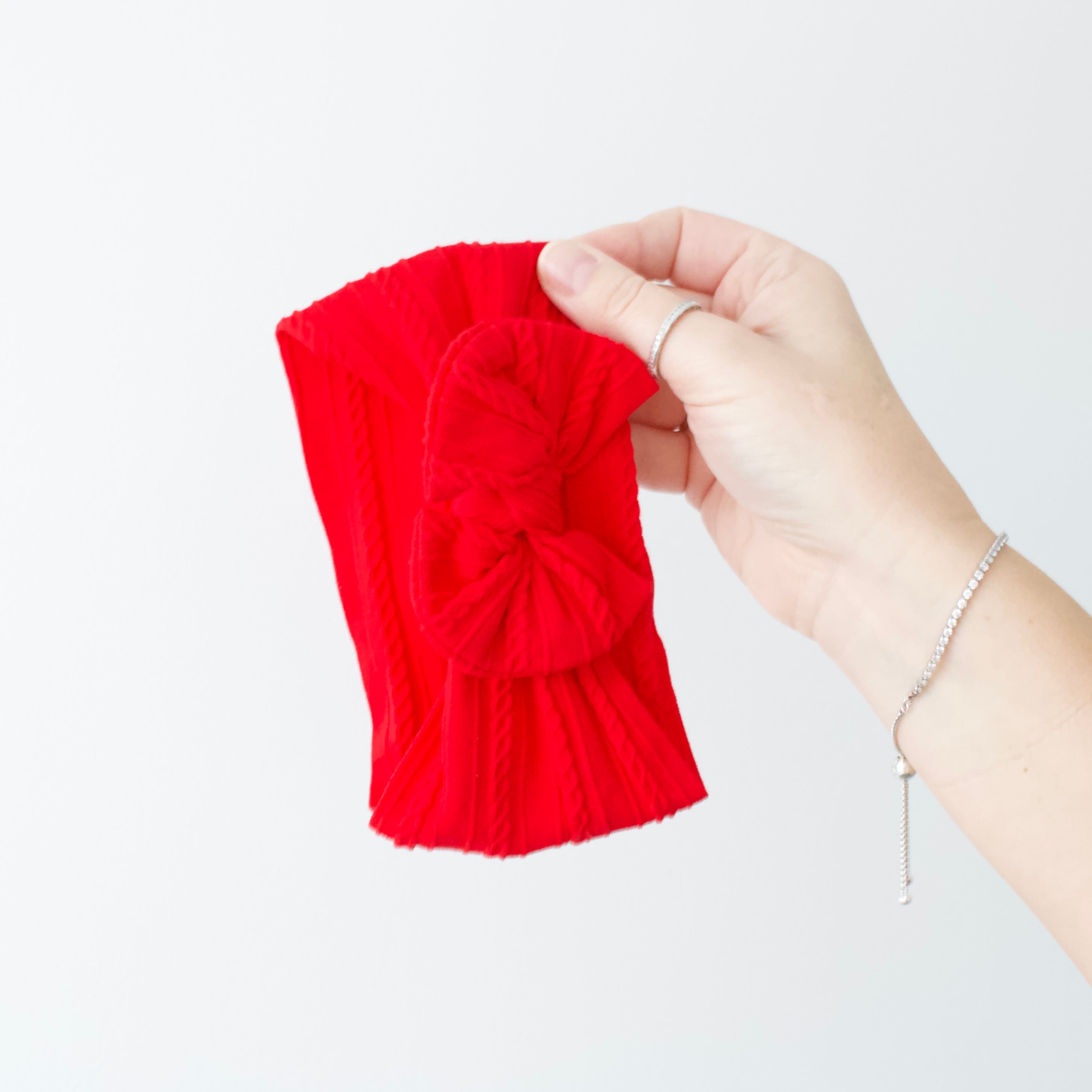 Red cable headwrap