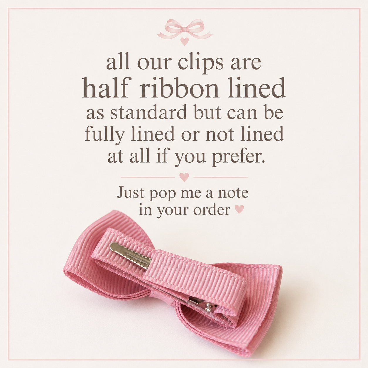 Ivory & pink lace pinch bow | Clip or headband | Occasion