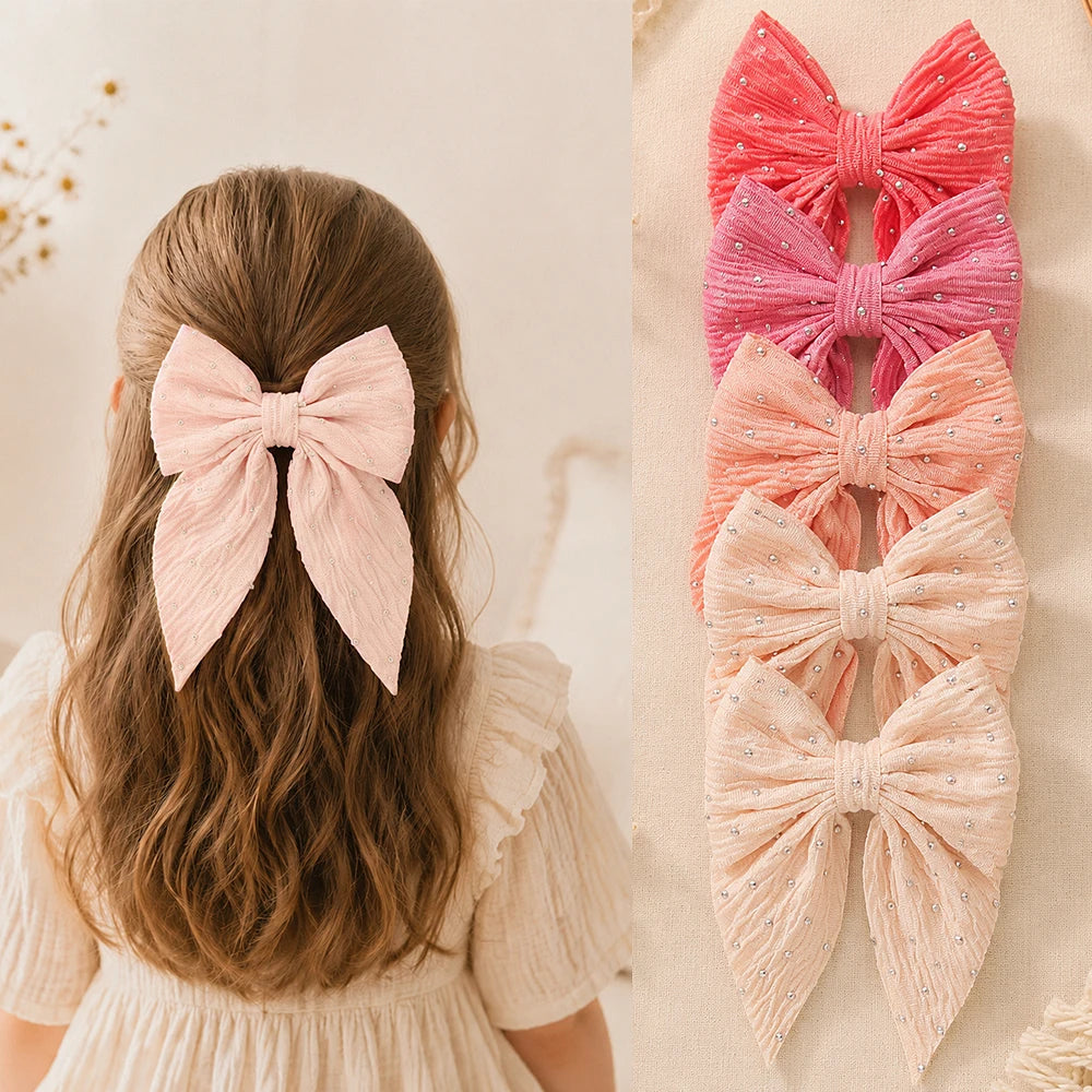 4PCS/Set Cute Bow Hair Clip Children's Fashion Party Dressing Daily Wear Decoration Teenagers Girls' Hair Accessories Gifts