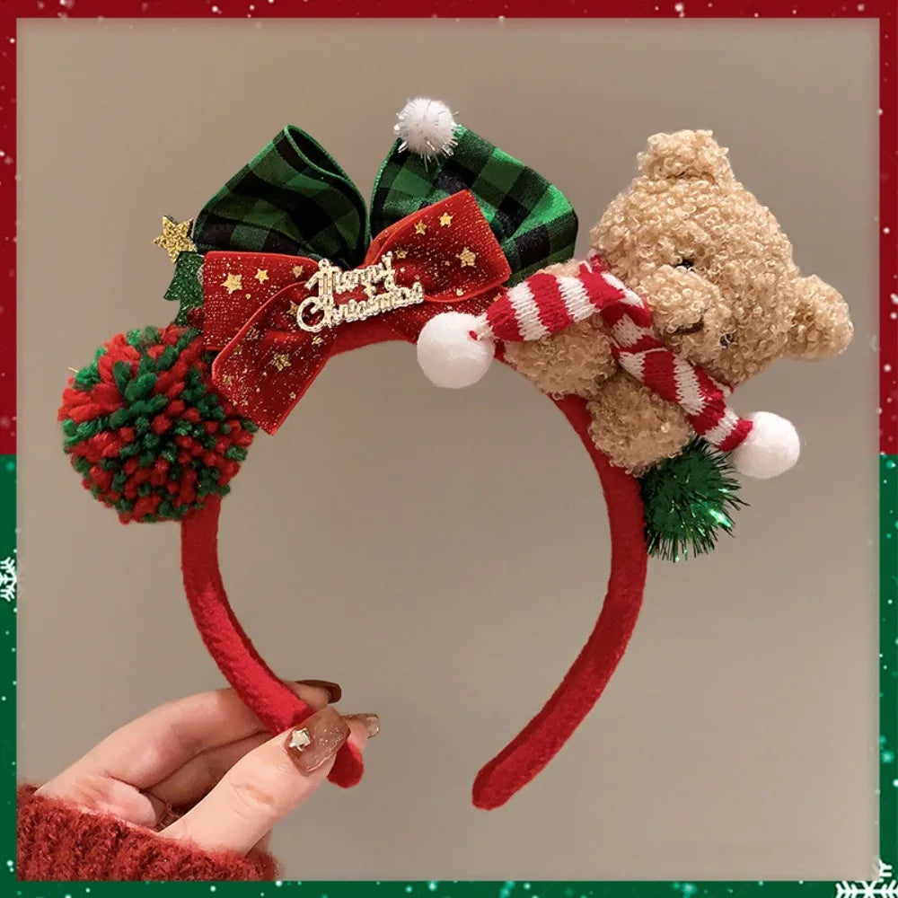 1pc Reindeer Antlers holiday Headband,Valentine's Day Deer Antlers Headband with Bells Cute Reindeer Ears Headband for party
