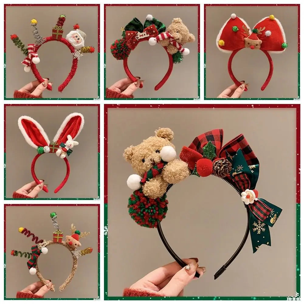 1pc Reindeer Antlers holiday Headband,Valentine's Day Deer Antlers Headband with Bells Cute Reindeer Ears Headband for party
