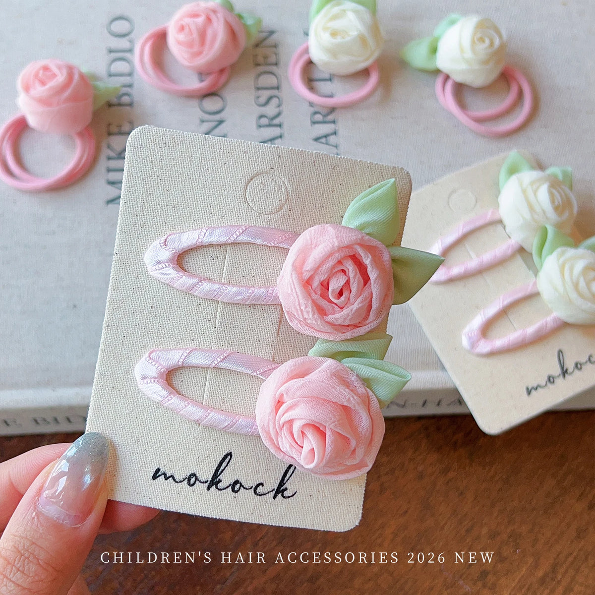 New Fashion 2pcs/set White Pink Flower Hair Clips No Hurt Hair Hairpins For Baby Girls Women Korean Accessories Party Gift 2026