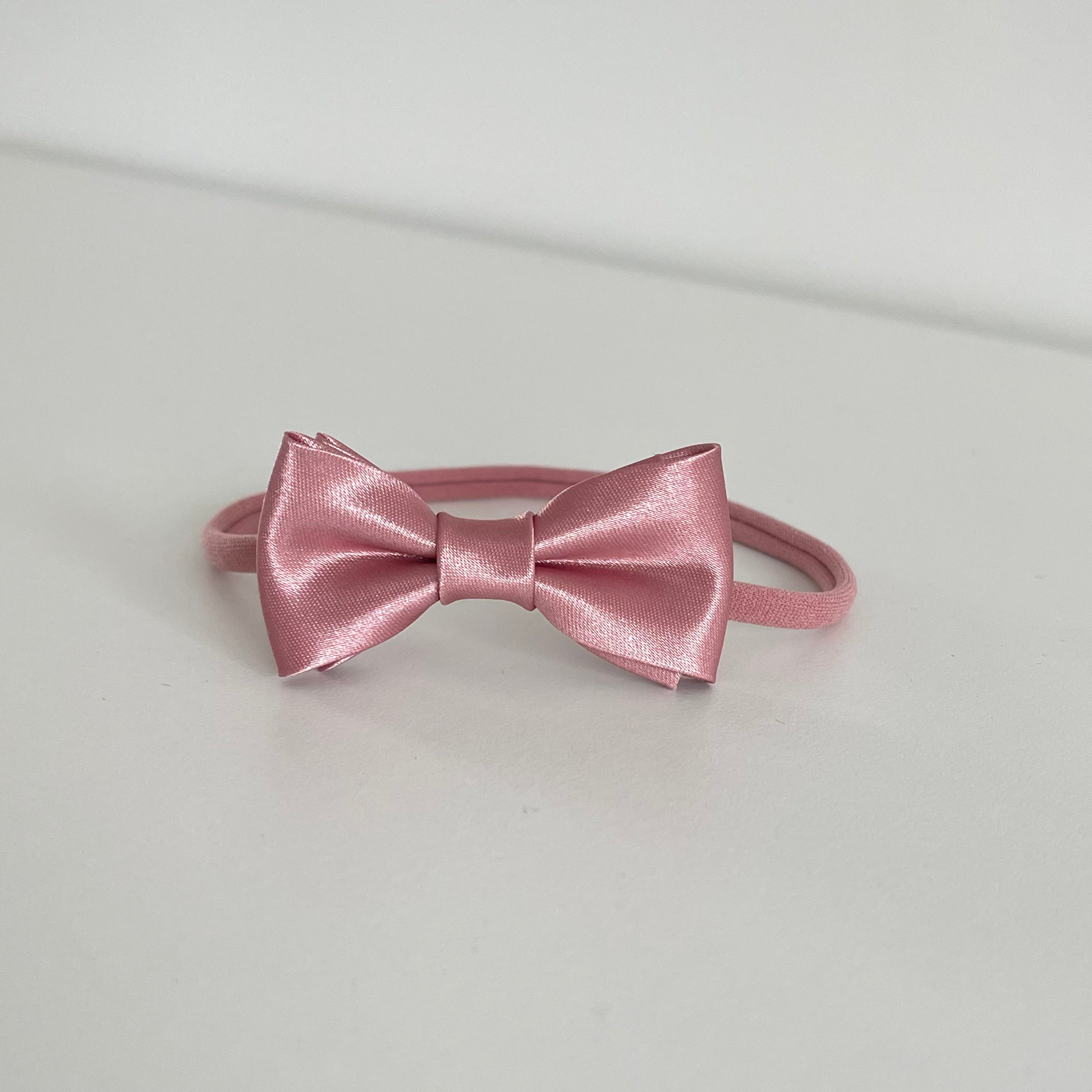 Dusky pink satin bows | Clip or headband |Occasion