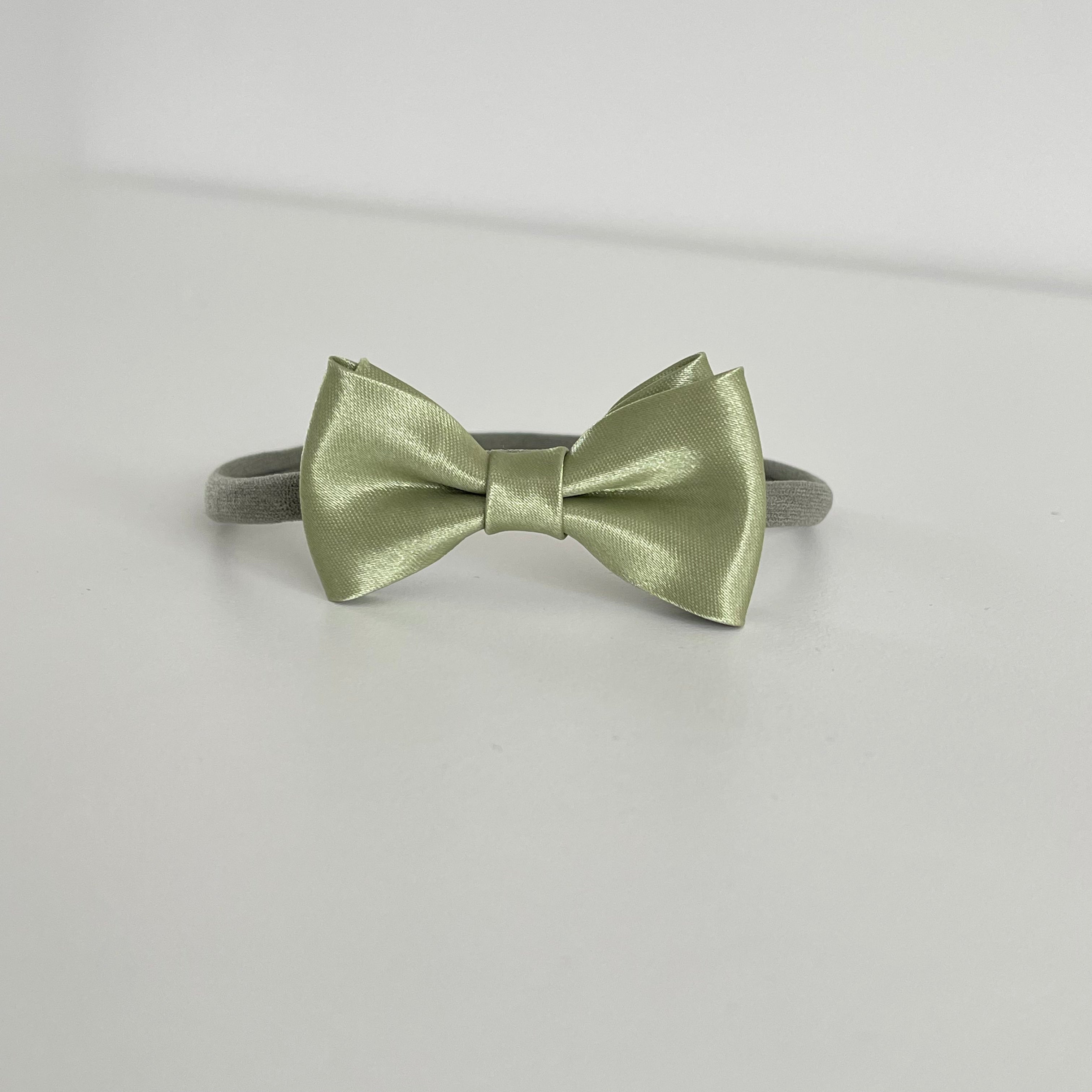 Olive satin bows | Clip or headband | Occasion